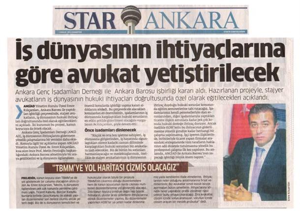 ANGİAD Yönetim Kurulu Üyesi Emre Kılıçarslan  İş dünyasının ihtiyaçlarına göre avukat yetiştirilecek