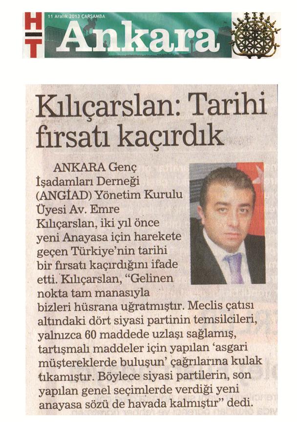 Ankara GİAD yönetim kurulu üyesi Emre Kılıçarslan  Tarihi fırsatı kaçırdık 