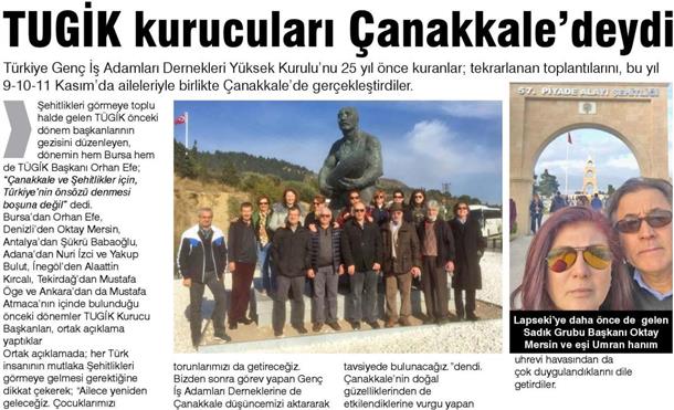 TUGİK kurucuları Çanakkale'deydi