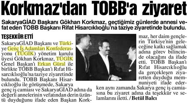 TOBB Başkan'ı Rıfat Hisarcıklıoğlu'na taziye ziyareti