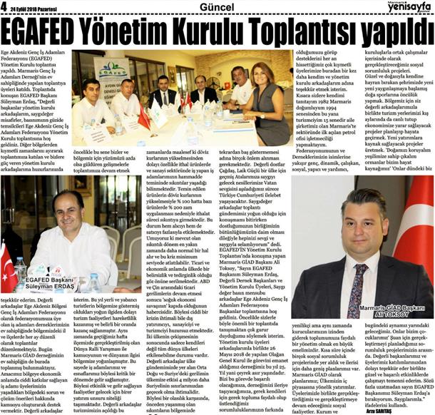EGAFED Yönetim Kurulu Marmaris’te toplandı.