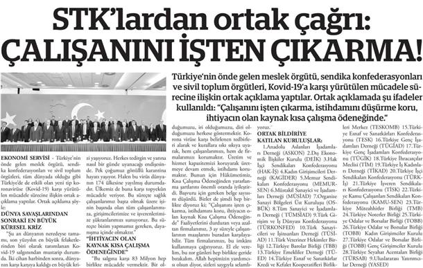 STK'lardan ortak çağrı: Çalışanını işten çıkarma