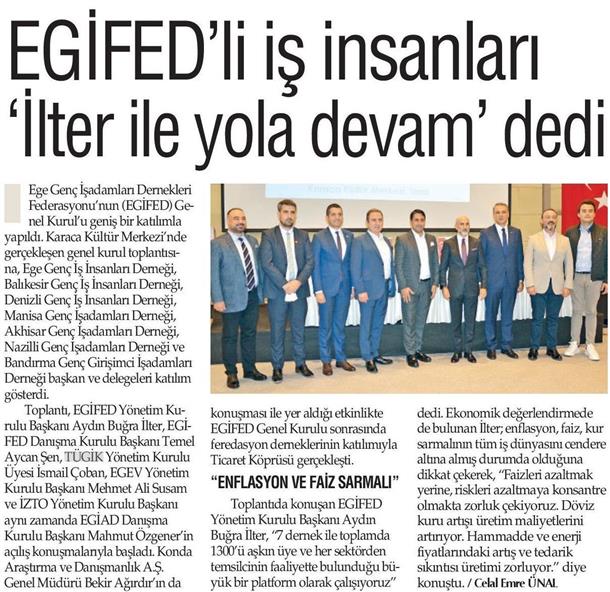 EGİFED Aydın Buğra İlter'le devam dedi