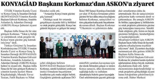 Konya GİAD'dan ASKON'a ziyaret