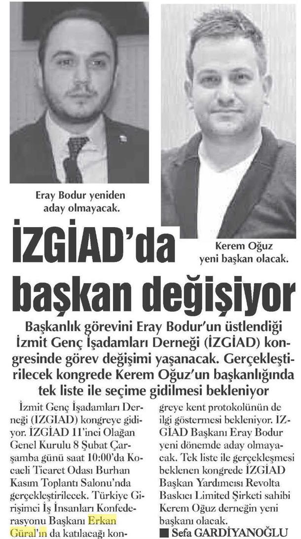 İZMİTGİAD Başkanı Oğuz oldu