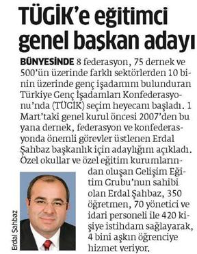 TÜGİK'e eğitimci genel başkan adayı.