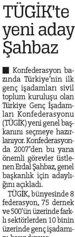 TÜGİK'te yeni aday Şahbaz.