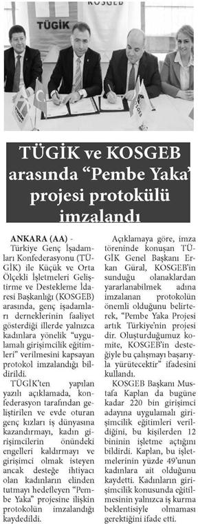 TÜGİK ve KOSGEB arasında  Pembe Yaka' projesi protokülü imzalandı.