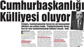 Cumhurbaşkanlığı Külliyesi Oluyor.
