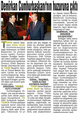 Demirkan Cumhurbaşkanı'nın huzurunda.