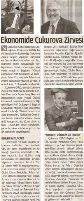 Ekonomide Çukurova Zirvesi.