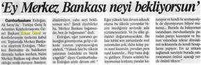 Ey Merkez Bankası neyi bekliyorsun.