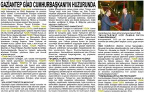 Gaziantep GİAD Cumhurbaşkanının huzurunda.
