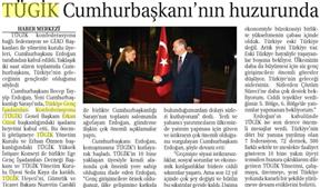 TÜGİK Cumhurbaşkanı'nın huzurunda.