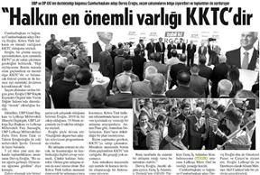 Eroğlu. Kıbrıs Türk halkının en önemli varlığı KKTC.