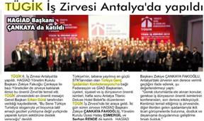 TÜGİK İş Zirvesi Antalya'da yapıldı.
