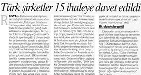 Türk şirketler 15 ihaleye davet edildi.