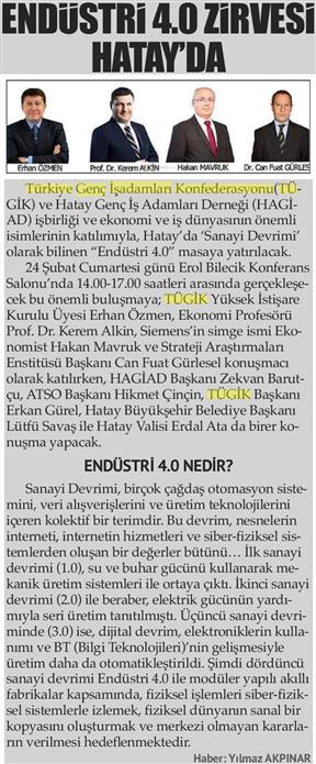 Endüstri 4.0 zirvesi Hatay'da.