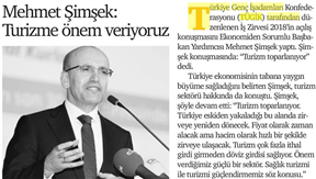 Mehmet Şimşek: Turizme önem veriyoruz.
