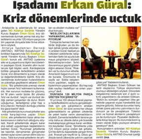 işadamı Erkan Gural: Kriz dönemlerinde uçtuk.