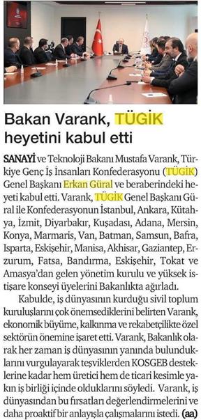 Bakan Varank, TÜGİK heyetini kabul etti.