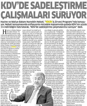 KDV'de sadeleştirme çalışmalarımız sürüyor.