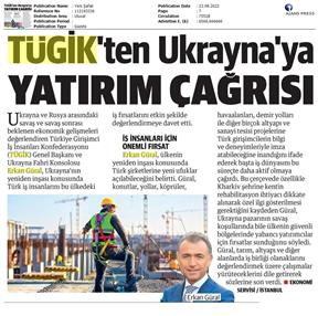 TÜGIK'ten Ukrayna'ya Yatırım Çağrısı.